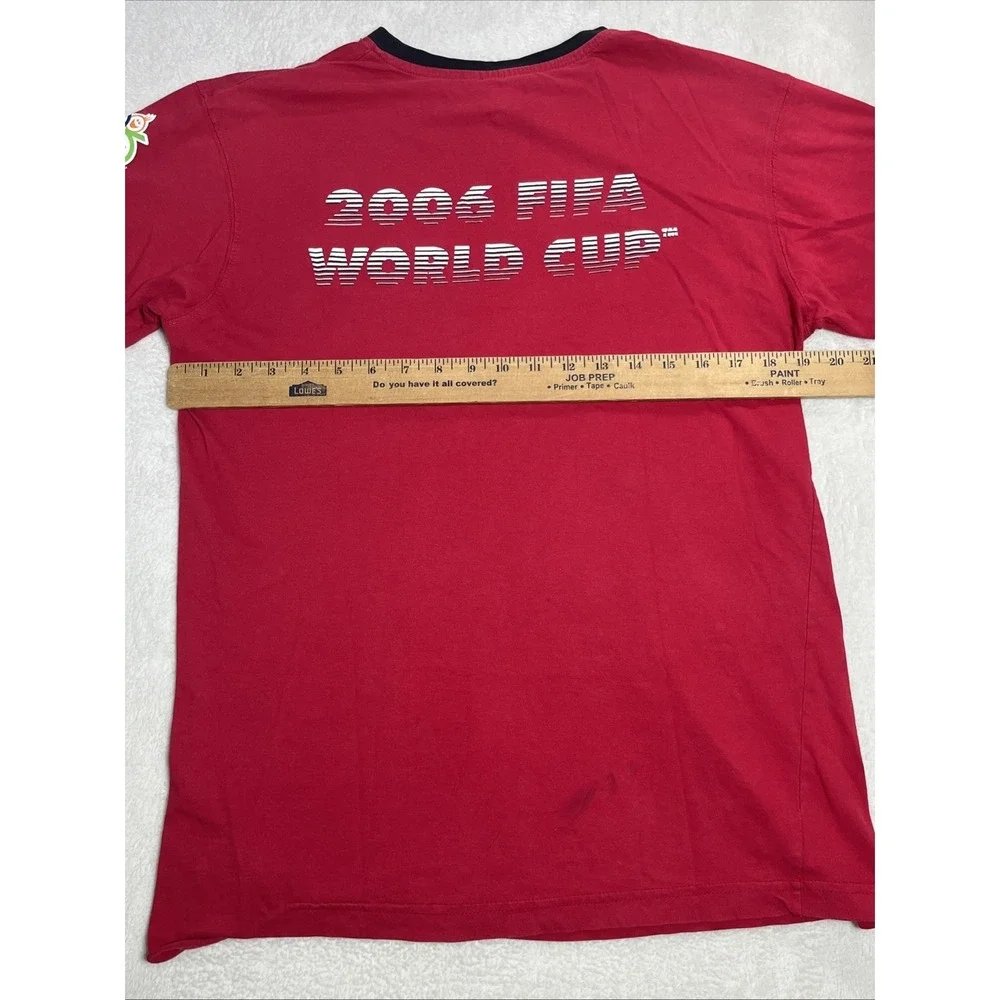 Vtg 2006 Fifa World Cup Germany Red/Black Football Soccer‎ Shirt Men's Sz Medium